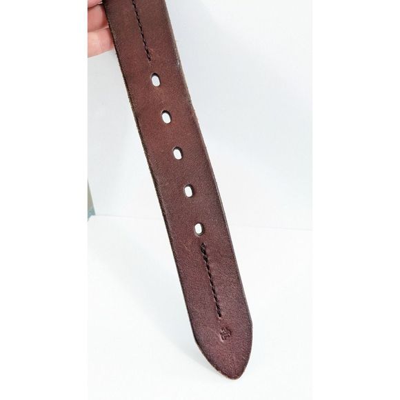 LRL Dark Brown Burgundy Genuine Leather Belt 36-40 In Lauren Ralph Lauren 38 In main image 8